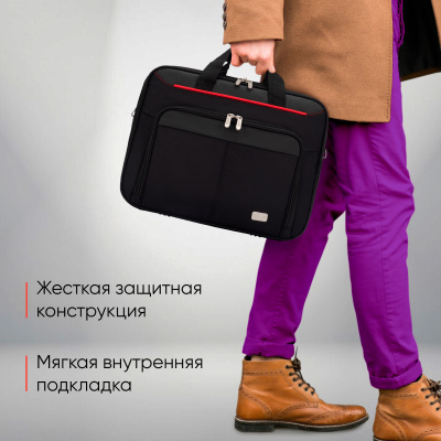 Сумка для ноутбука 15.6" PC Pet PCP-A9015BK черный/красный нейлон