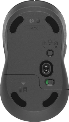 Мышь Logitech M750 графитовый оптическая 4000dpi беспров. BT/Radio USB 5but (910-006269)