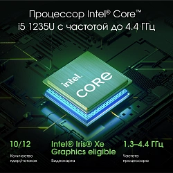 Ноутбук Digma Pro Fortis M Core i5 1235U 16Gb SSD512Gb Intel Iris Xe graphics 14.1" IPS FHD (1920x1080) Windows 11 Pro grey WiFi BT Cam 4000mAh (DN14P5-ADXW03)