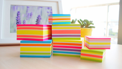 Блок самоклеящийся бумажный Stick`n 21538 76x76мм 400лист. 70г/м2 неон+пастель 6цв.в упак.