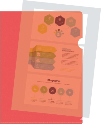 Папка-уголок Silwerhof Eco тисненый A4 пластик 0.12мм красный