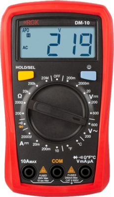 Мультиметр RGK DM-10 цифровой красный/черный (779623)