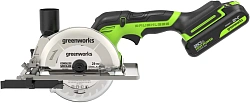 Циркулярная пила (дисковая) Greenworks G24MCS (ручная) D диска.:120мм (1501207CUA)