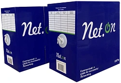 Кабель сетевой информационный NetOn 01-0301 кат.5E UTP 4 пары 24AWG PE внешний 305м черный