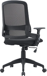 Кресло Cactus CS-MC313-BK черный сетка/ткань низк.спин. крестов. пластик пластик черный