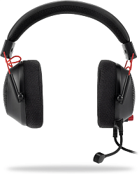 Наушники с микрофоном Оклик HS-L305G черный/красный 2м мониторные оголовье (2060511)