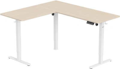Стол для компьютера Cactus CS-EDXL-WWD угловой с электроприводом столешница МДФ белый дуб каркас белый 160x140x72см (CS-EDXL-WWD)
