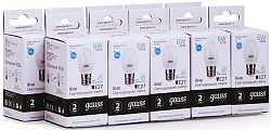 Лампа светодиодная Gauss Elementary 6Вт цок.:E27 шар 220B св.свеч.бел.нейт. (упак.:10шт) (53226)