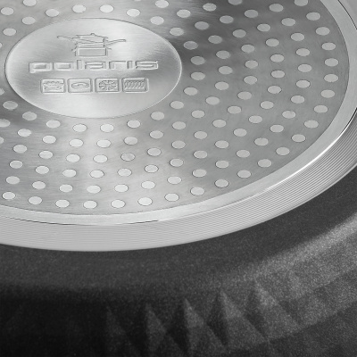 Сковорода Polaris Kontur 26F круглая 26см покрытие: Pfluon ручка несъемная (без крышки) черный (015091)