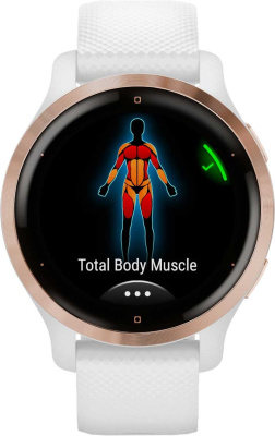 Смарт-часы Garmin Venu 2S AMOLED корп.розовое золото рем.белый разм.брасл.:110-175мм (010-02429-13)