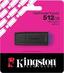 Флеш Диск Kingston 512GB DataTraveler Exodia DTXG2/512GB USB3.0 черный/фиолетовый