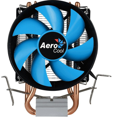 Устройство охлаждения(кулер) Aerocool Verkho 2 Soc-AM5/AM4/1200/1700/1851 черный/синий 4-pin 15-25dB Al+Cu 110W 307gr Ret