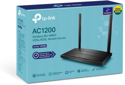 Роутер беспроводной TP-Link Archer VR400 AC1200 10/100/1000BASE-TX/VDSL/ADSL черный