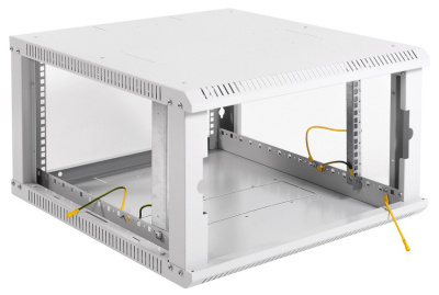 Шкаф коммутационный ЦМО ШРН-ЭКОНОМ (ШРН-Э-6.650) настенный 6U 600x650мм пер.дв.стекл 65кг серый 600мм 17.3кг 180град. 345мм
