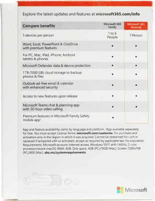 Офисное приложение Microsoft 365 персональный 1г (QQ2-01399)