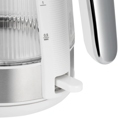 Чайник электрический Kitfort КТ-6682 1.7л. 2200Вт белый/серебристый корпус: стекло/металл/пластик