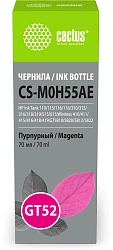 Чернила Cactus CS-M0H55AE GT52 пурпурный 70мл для HP Ink Tank 110/115/116/118/310/315/316/318/319/515/615;Wireless 410/411/415/416/418/419;GT5810/5820/5812/5822