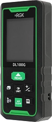 Лазерный дальномер RGK DL100G 2кл.лаз. 535нм цв.луч. зеленый (778190)