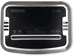 Шредер Office Kit S190 (2x2) черный (секр.P-6) фрагменты 7лист. 20лтр.