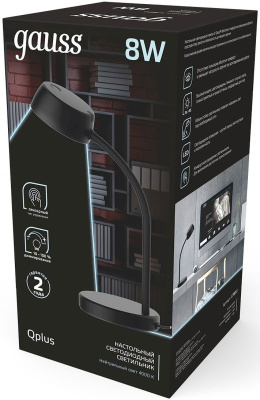 Светильник Gauss GTL601 (GT6012) настольный на подставке черный 8Вт