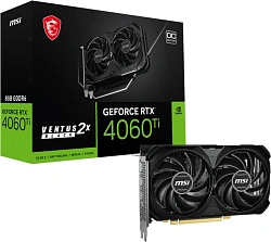 Видеокарта MSI PCI-E 4.0 RTX 4060TI 8G VENTUS 2X BLACK E1 OC NVIDIA GeForce RTX 4060TI 8Gb 128bit GDDR6 2565/18000 HDMIx1 DPx3 HDCP Ret