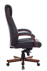 Кресло руководителя Бюрократ T-9924WALNUT черный кожа крестов. металл/дерево