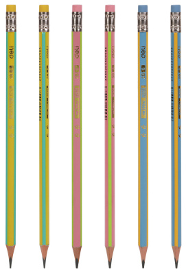 Карандаш ч/г Deli EU52606-1 miYou 2B трехгран. липа туба пл. (1шт) ластик