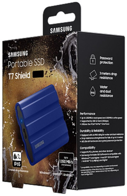 Накопитель SSD Samsung Original USB-C 1Tb MU-PE1T0R/WW Shield T7 1.8" синий