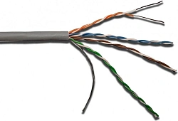 Кабель информационный Lanmaster LAN-5EUTP-PT-LSZH-GY кат.5E UTP 4 пары 24AWG LSZH внутренний 305м серый