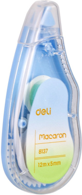 Лента коррект. Deli EH333 12мx5мм ассорти корпус белый блистер (упак.:3шт)