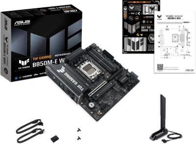 Материнская плата Asus TUF GAMING B850M-E WIFI SocketAM5 AMD B850 4xDDR5 mATX AC`97 8ch(7.1) 2.5Gg RAID+HDMI+DP