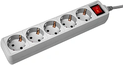 Сетевой фильтр PC Pet AP01006-E-G 1.8м (5 розеток) серый (пакет ПЭ)