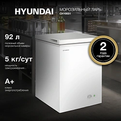 Морозильный ларь Hyundai CH10031 белый 70Вт