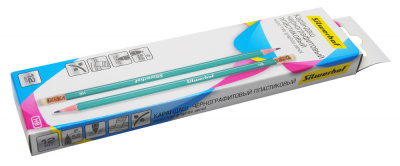 Карандаш ч/г Silwerhof Favorit 120635-00 2.2мм HB шестигран. пластик зеленый кор.европод. ластик