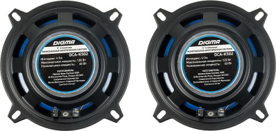 Колонки автомобильные Digma DCA-K502 (без решетки) 120Вт 90дБ 4Ом 13см (5дюйм) (ком.:2кол.) коаксиальные двухполосные