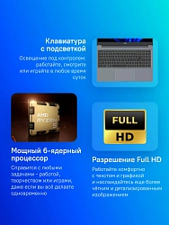 Ноутбук Tecno MegaBook K16SDA Ryzen 5 7430U 16Gb SSD512Gb AMD Radeon Graphics 16" IPS WUXGA (1920x1200) Windows 11 Home grey WiFi BT Cam 6060mAh (71003300341)