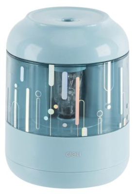 Точилка для карандашей электрическая Deli EH508-BL 1 отверстие пластик синий (батарея)