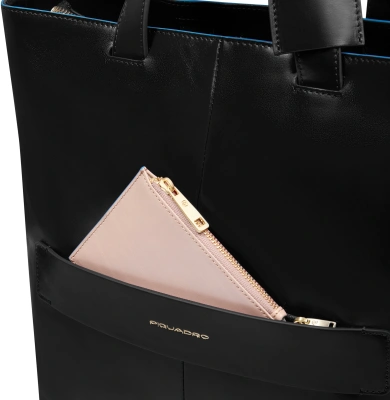 Деловая сумка женская Piquadro Blue Square BD6679B2/N с отделением для ноутбука черный натур.кожа