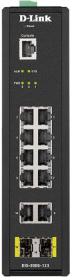 Коммутатор D-Link DIS-200G-12S/A1A 10x1Гбит/с 2SFP управляемый