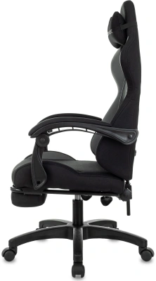 Кресло игровое Zombie Shadow черный/серый с подголов. крестов. пластик подст.для ног пластик черный