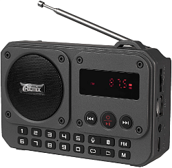 Радиоприемник портативный Ritmix RPR-010 серый USB microSD