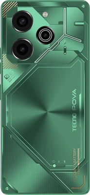 Смартфон Tecno Pova 6 Pro 5G 256Gb 12Gb зеленый моноблок 3G 4G 2Sim 6.78" 1080x2436 Android 14 108Mpix 802.11 a/b/g/n/ac NFC GPS GSM900/1800 Protect FM microSD max1024Gb