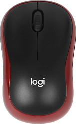 Мышь Logitech M185 черный/красный оптическая 1000dpi беспров. USB для ноутбука 2but (910-002633)