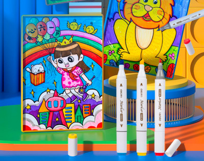 Набор маркеров для скетчинга Deli 70818-60 скошенный пиш. наконечник 60цв. пластиковая коробка