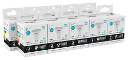 Лампа светодиодная Gauss Spotlight Elementary 9Вт цок.:GU10 спот 220B св.свеч.бел.нейт. MR16 (упак.:10шт) (13629)
