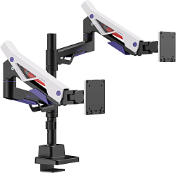 Кронштейн для мониторов Ultramounts UM742BW черный/белый 24"-57" макс.27кг крепление к столешнице поворот и наклон