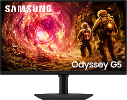 Монитор Samsung 27" Odyssey G5 LS27FG502EIXCI черный IPS LED 16:9 HDMI матовая HAS Piv 1000:1 300cd 178гр/178гр 2560x1440 180Hz G-Sync FreeSync DP QHD 4.1кг