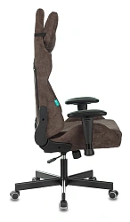Кресло игровое Zombie VIKING KNIGHT Fabric темно-коричневый Light-10 с подголов. крестов. металл