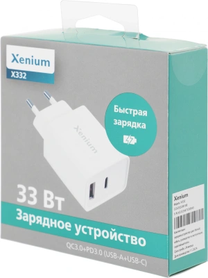 Сетевое зар./устр. Xenium X332 25W 3A+2A+1.5A USB Type-C универсальное белый (CCX332CW/00)