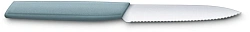 Нож кухонный Victorinox Swiss Modern (6.9006.10W21) стальной универсальный лезв.100мм серрейт. заточка голубой